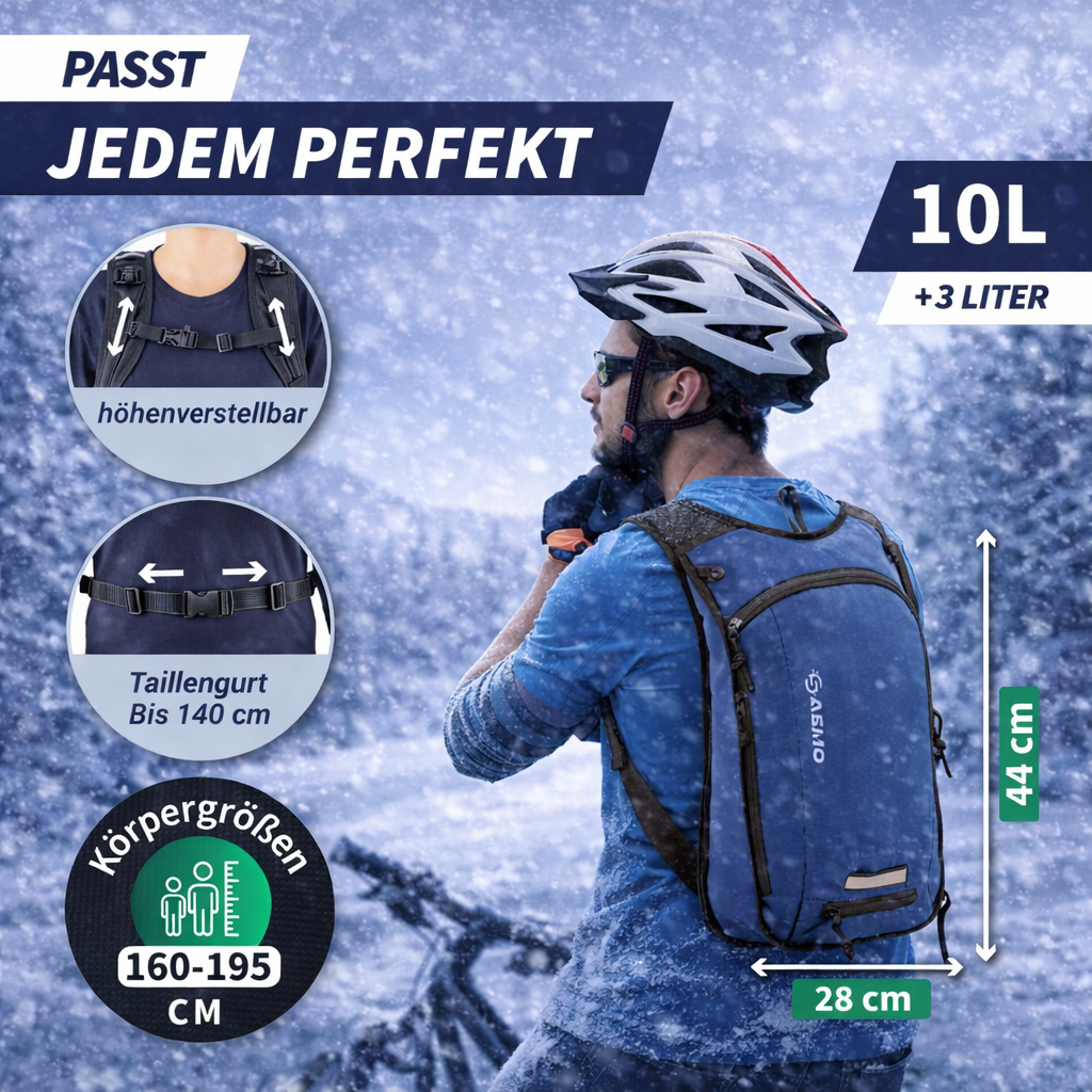 10+3L Skirucksack mit Trinkblase