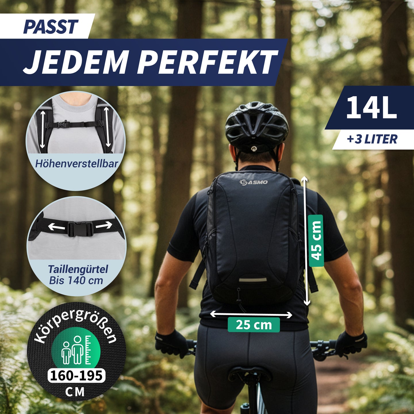 Fahrrad- & Skirucksack 14+3L