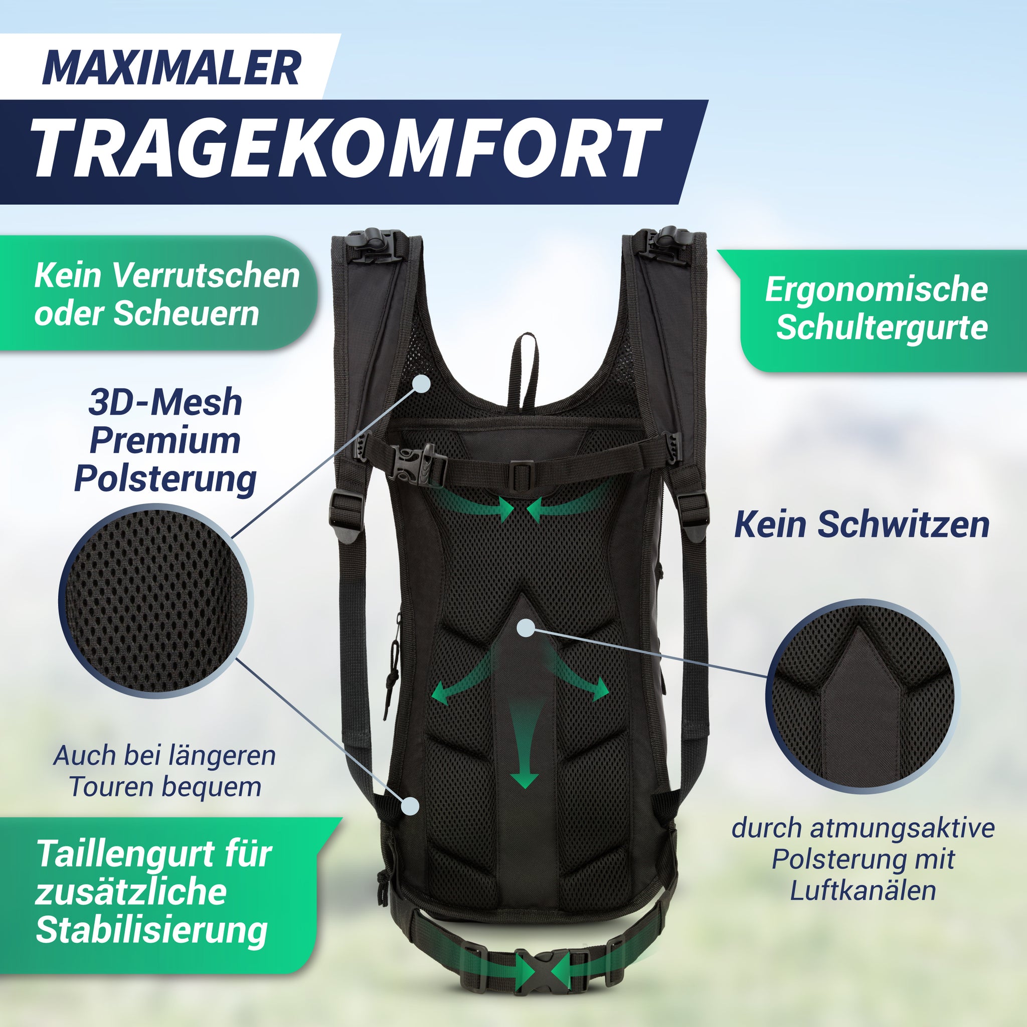 Fahrrad- & Skirucksack 8L