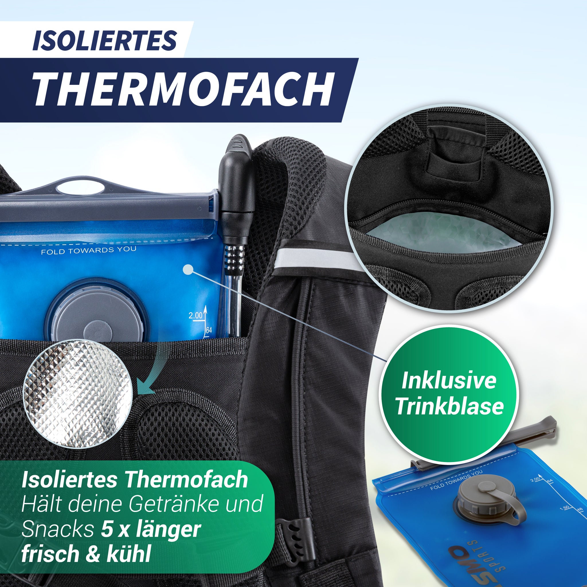 20L Fahrrad- & Skirucksack mit Trinkblase