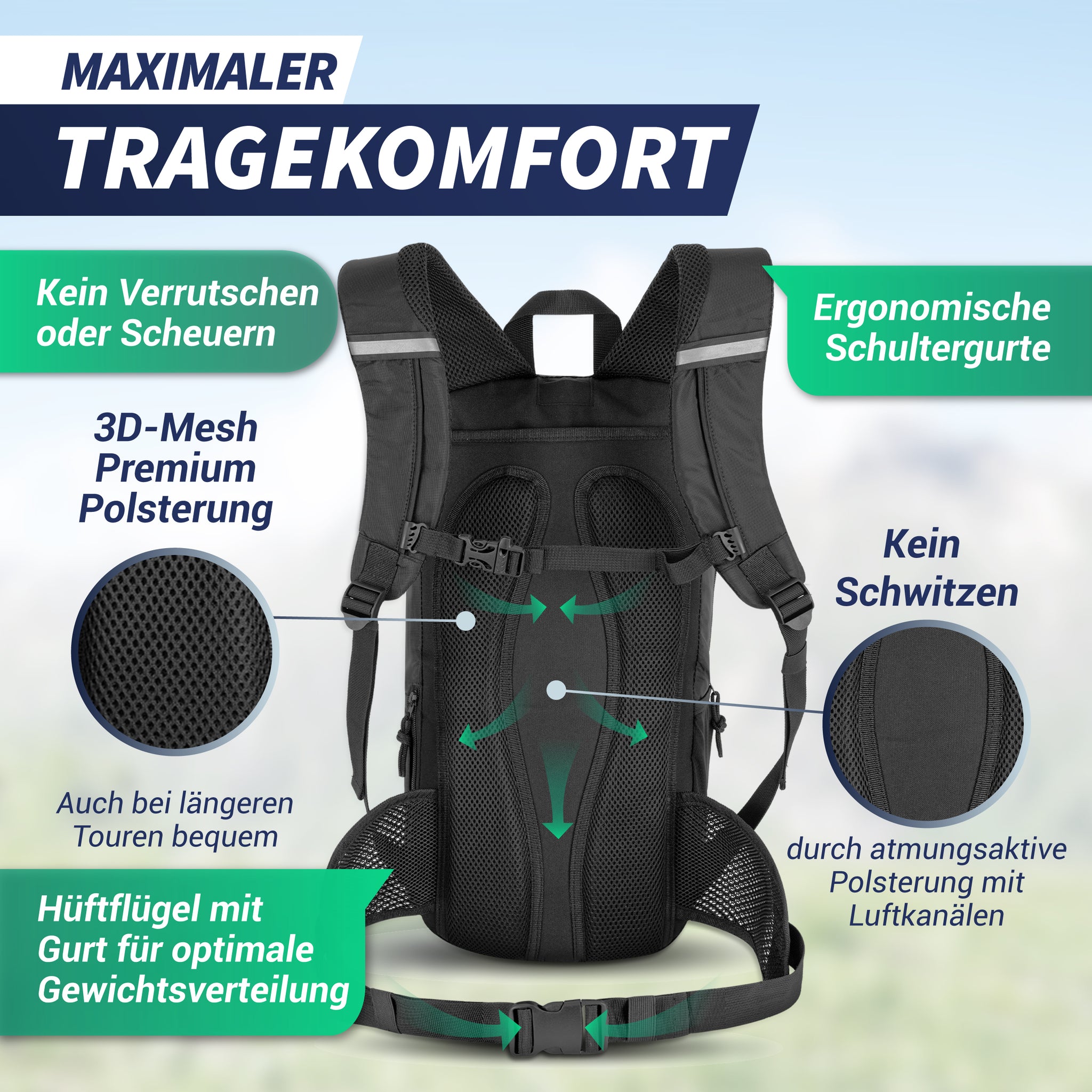 Fahrrad- & Skirucksack 14+3L