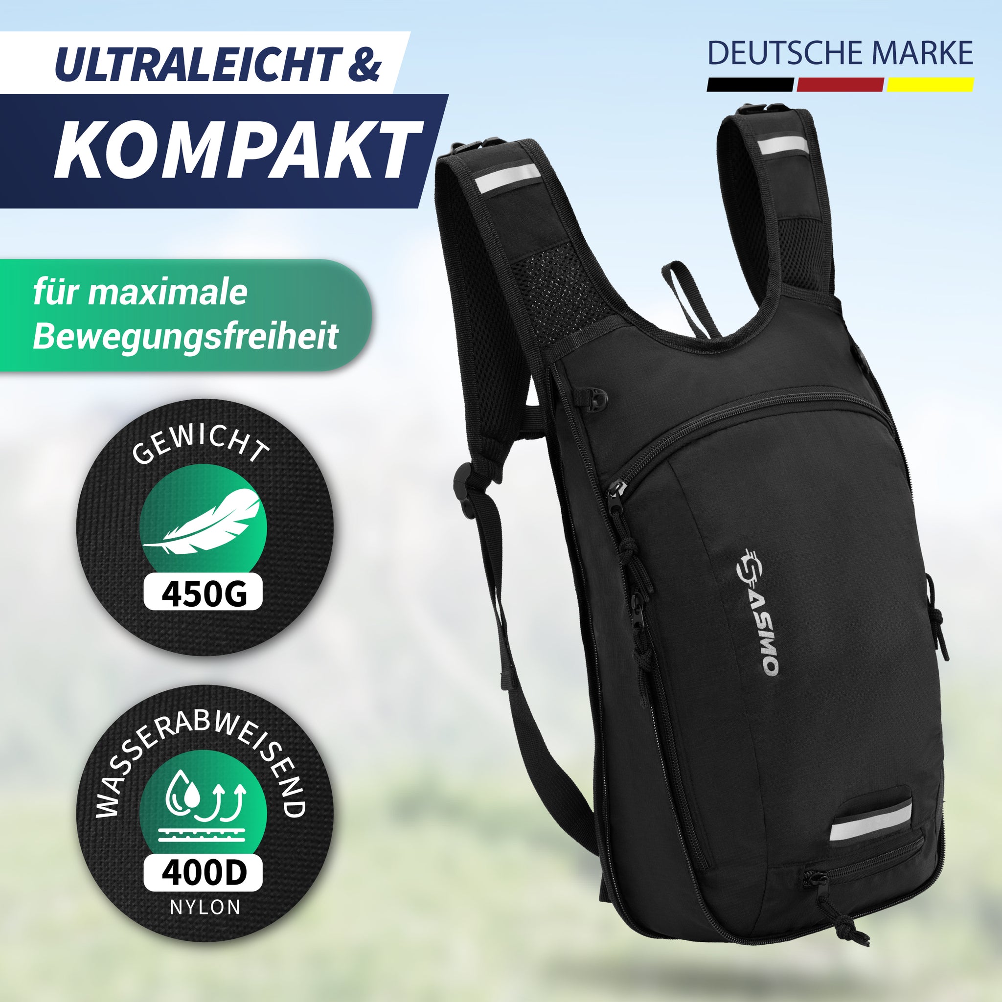 fahrradrucksack mit akkufach 10+3L Fahrradrucksack mit Trinksystem – leicht, robust, durchdacht – SASMO