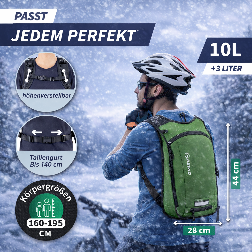 10+3L Skirucksack mit Trinkblase