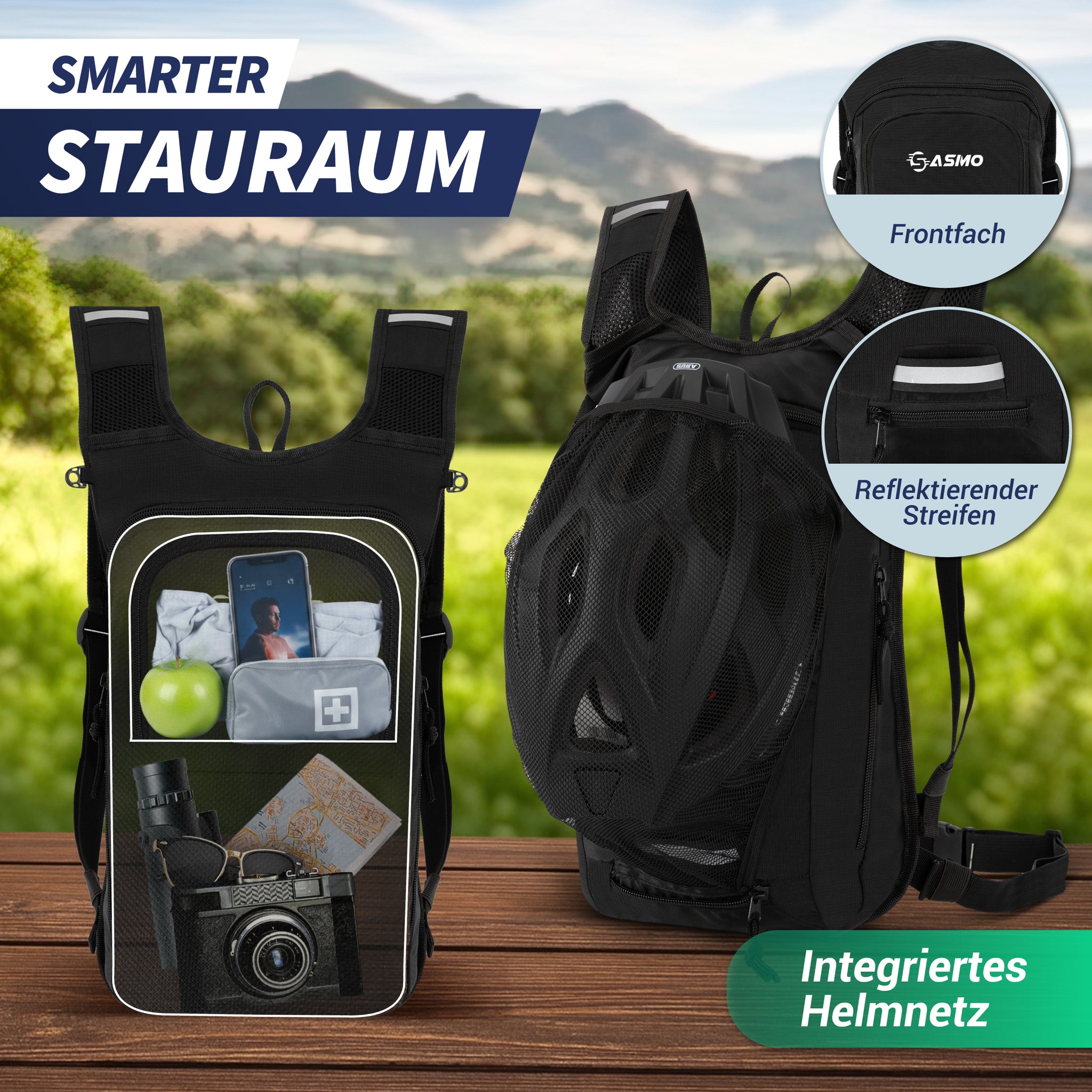 fahrrad und wanderrucksack 8L Fahrrad- & Skirucksack – SASMO