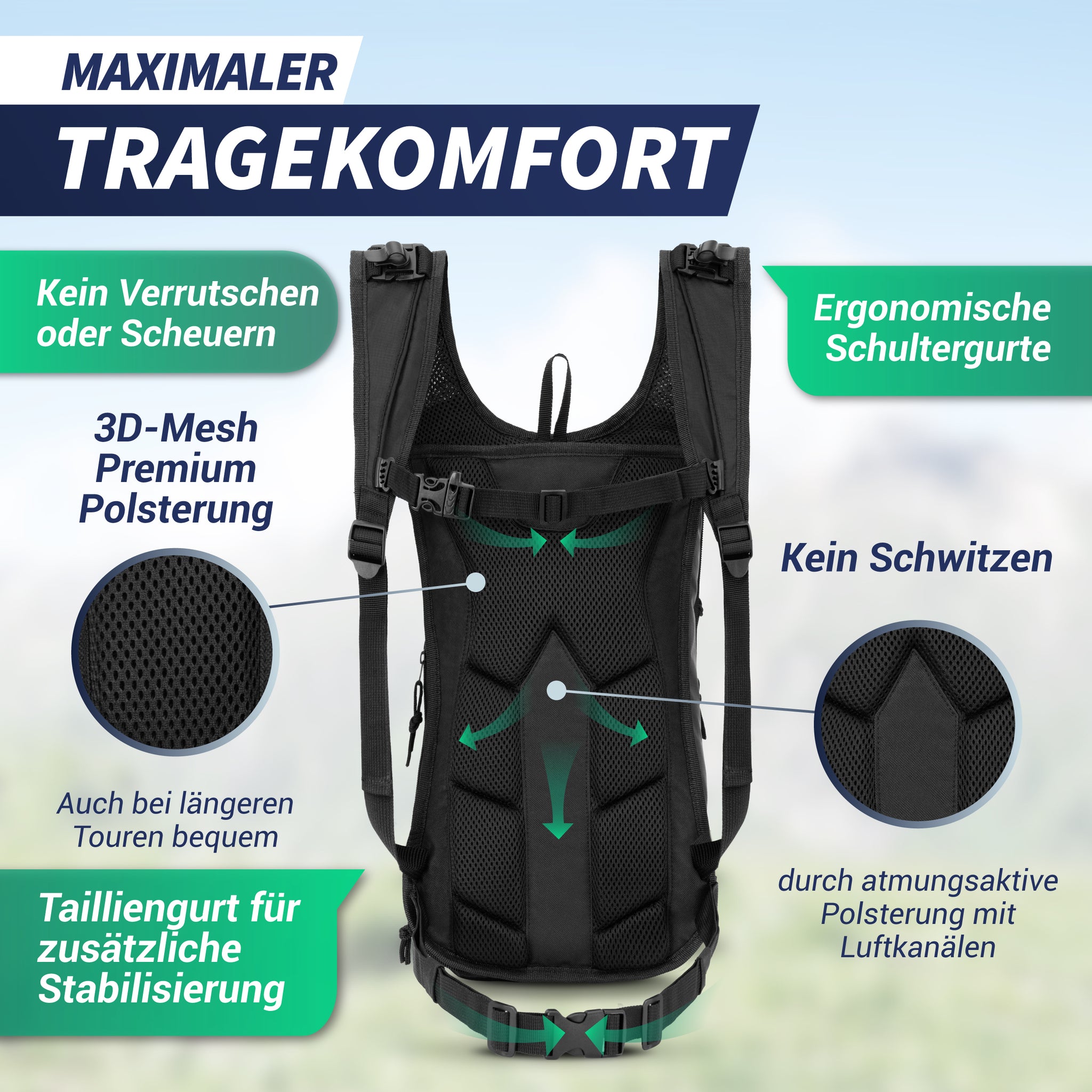Fahrrad- & Skirucksack 10+3l