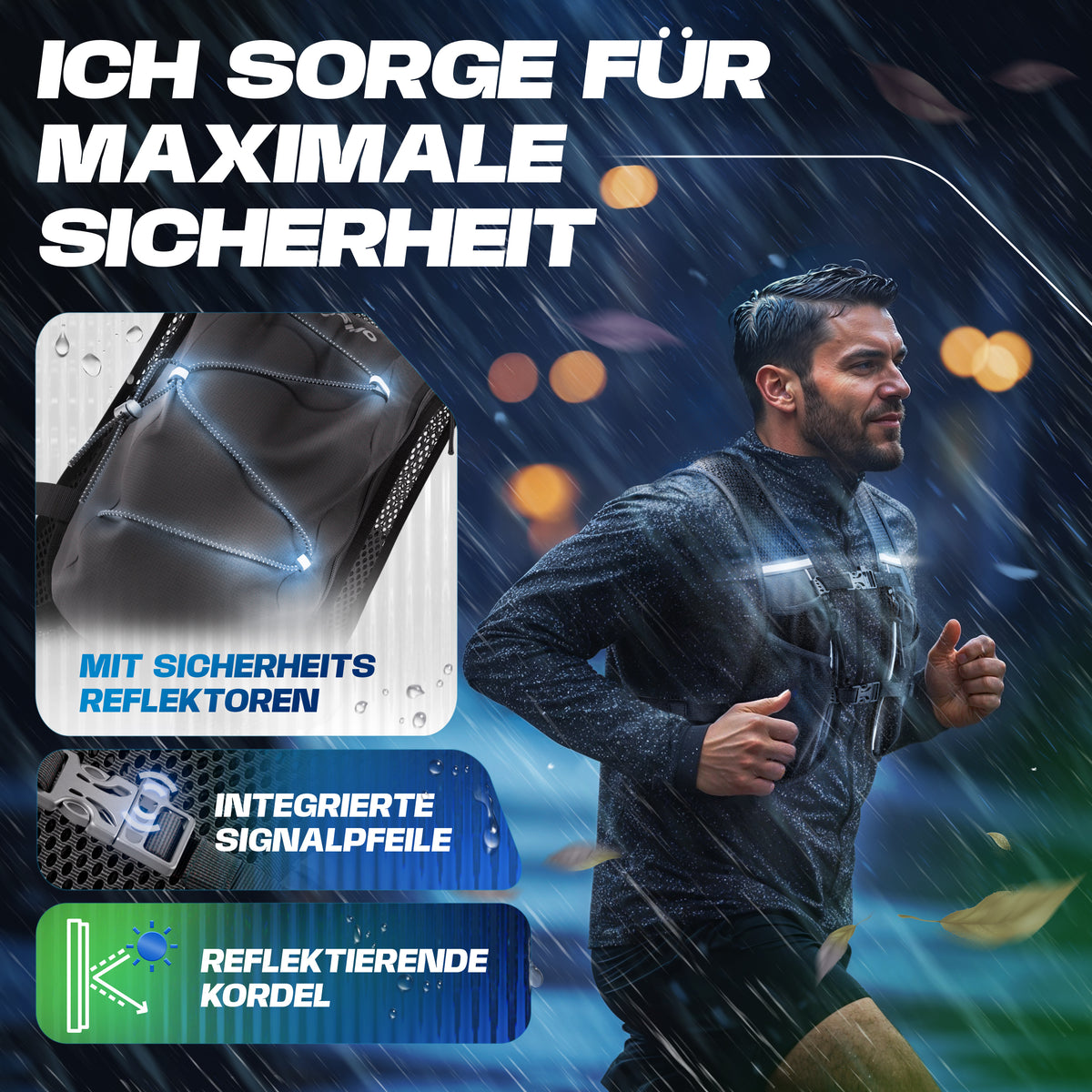 Laufweste 5L - Inkl. 2x 500 & Trinkblase & Reinigungsset