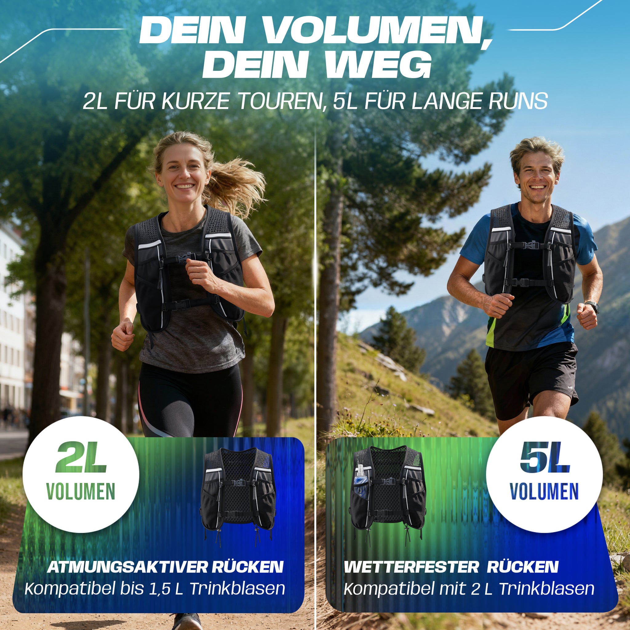 2L Laufweste & Trinkrucksack