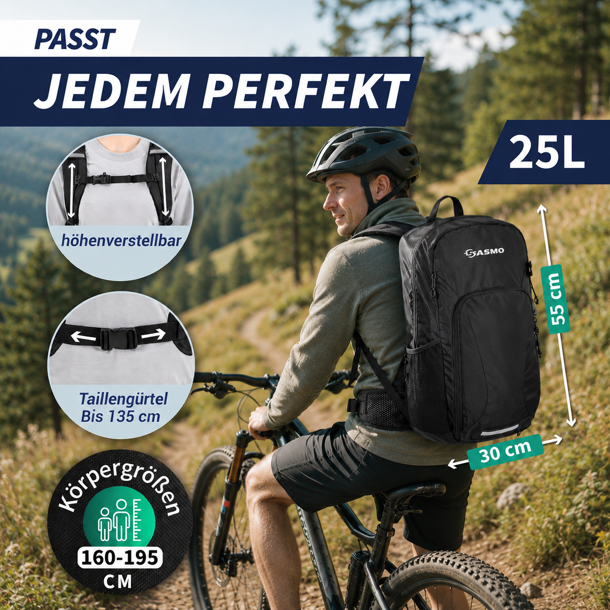 25L Fahrrad- & Skirucksack