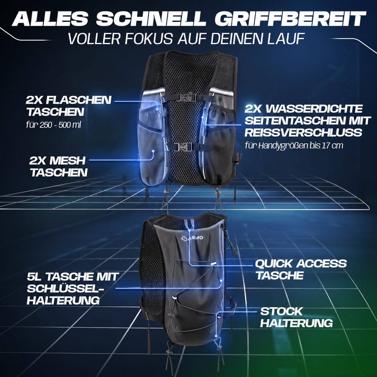 8L Laufweste & Trinkrucksack