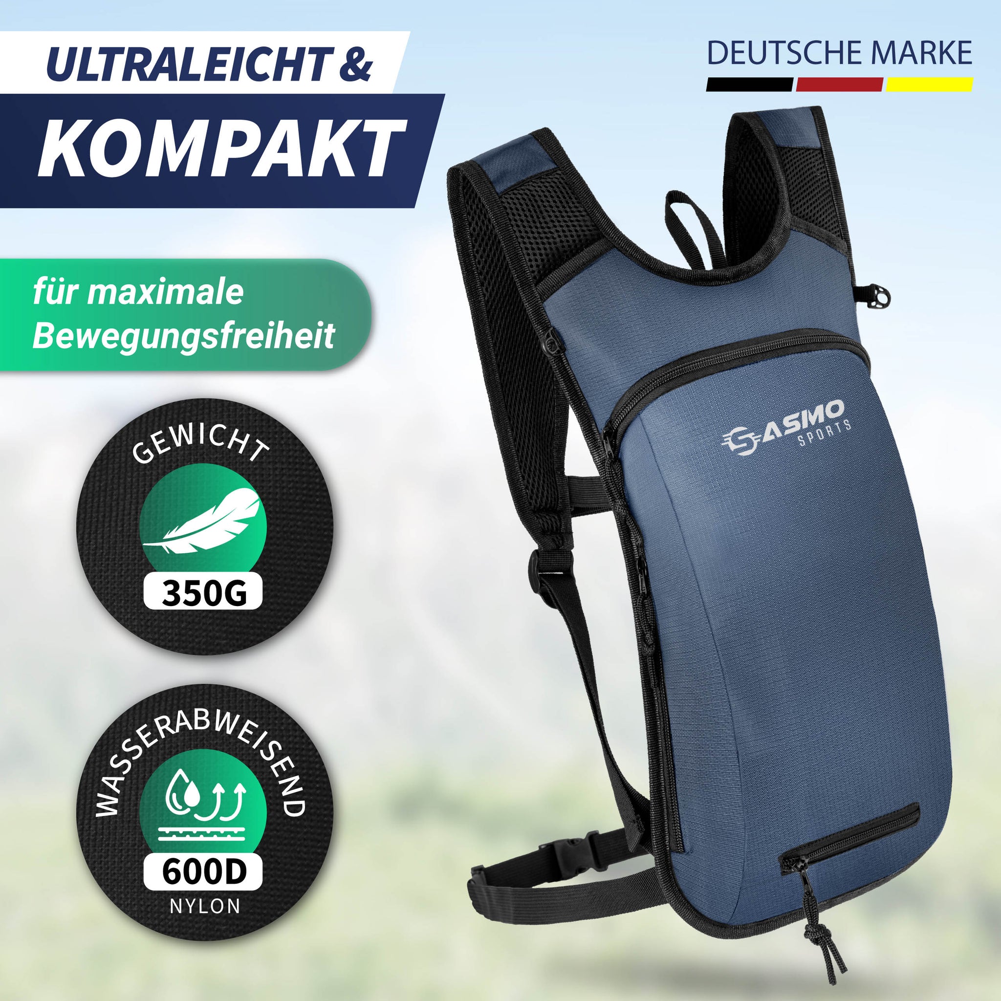 Fahrrad- & Skirucksack 6L mit Trinkblase