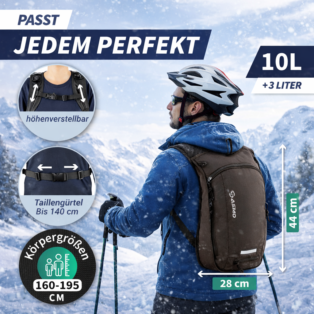 10+3L Skirucksack mit Trinkblase