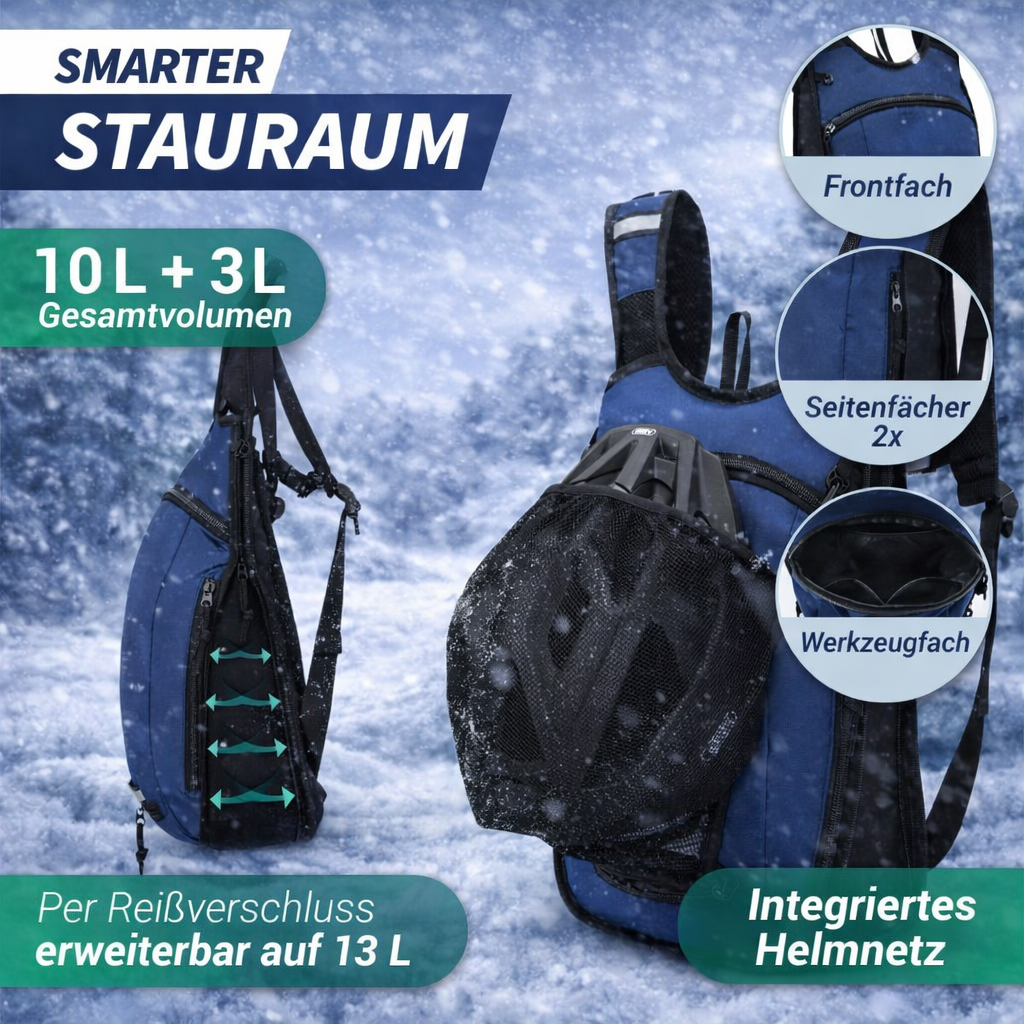 10+3L Skirucksack mit Trinkblase