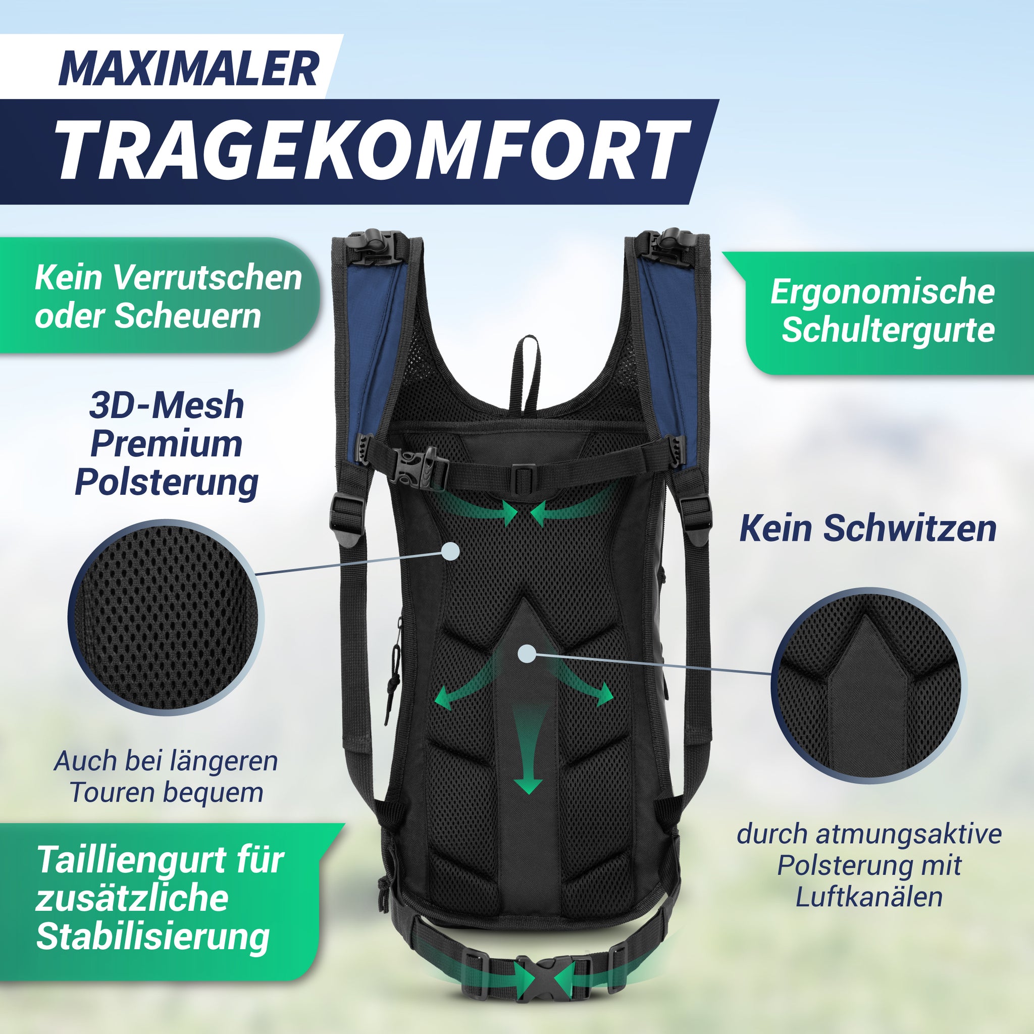 Fahrrad- & Skirucksack 10+3l