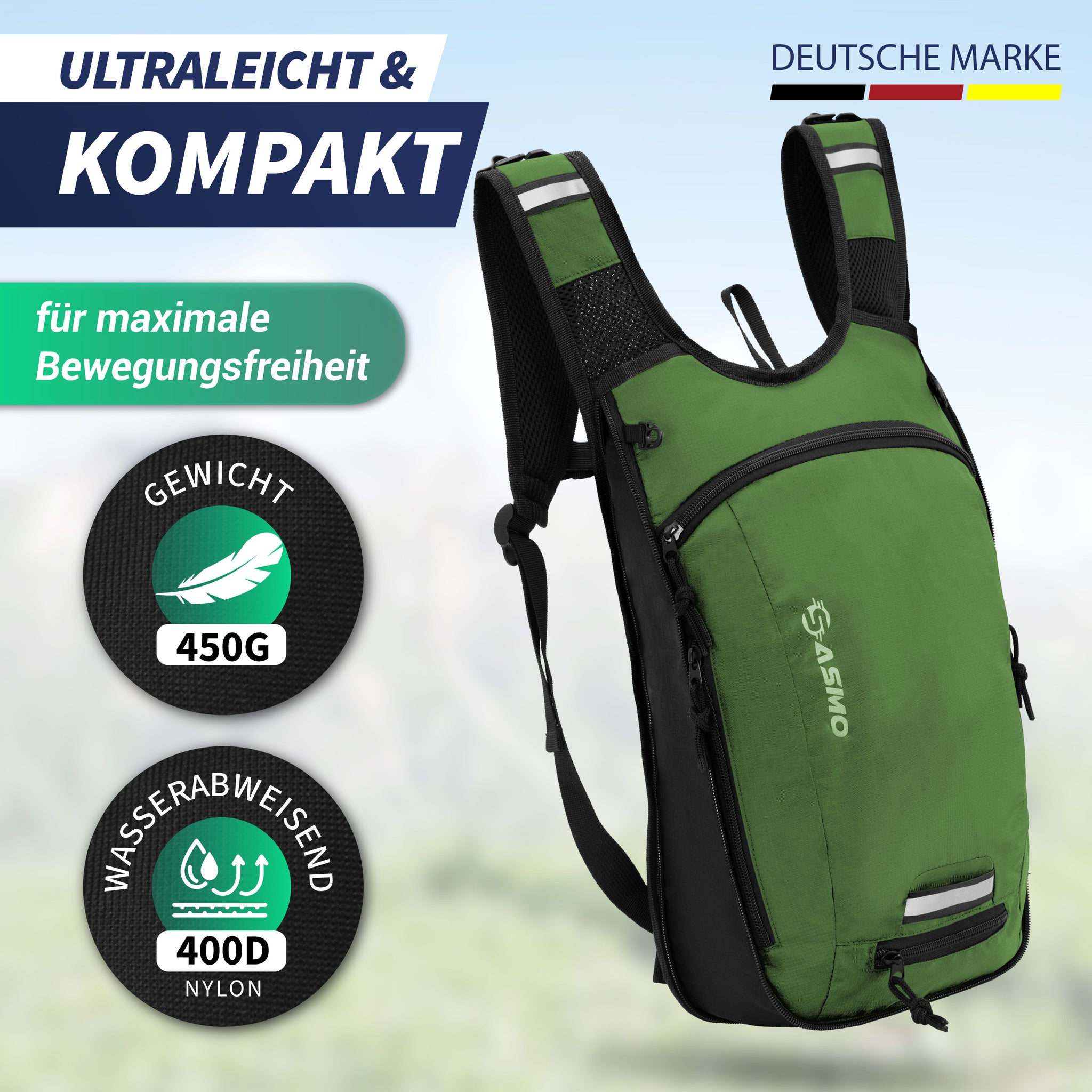fahrradrucksack mit trinkblase 10+3L Fahrradrucksack mit Trinksystem – leicht, robust, durchdacht – SASMO