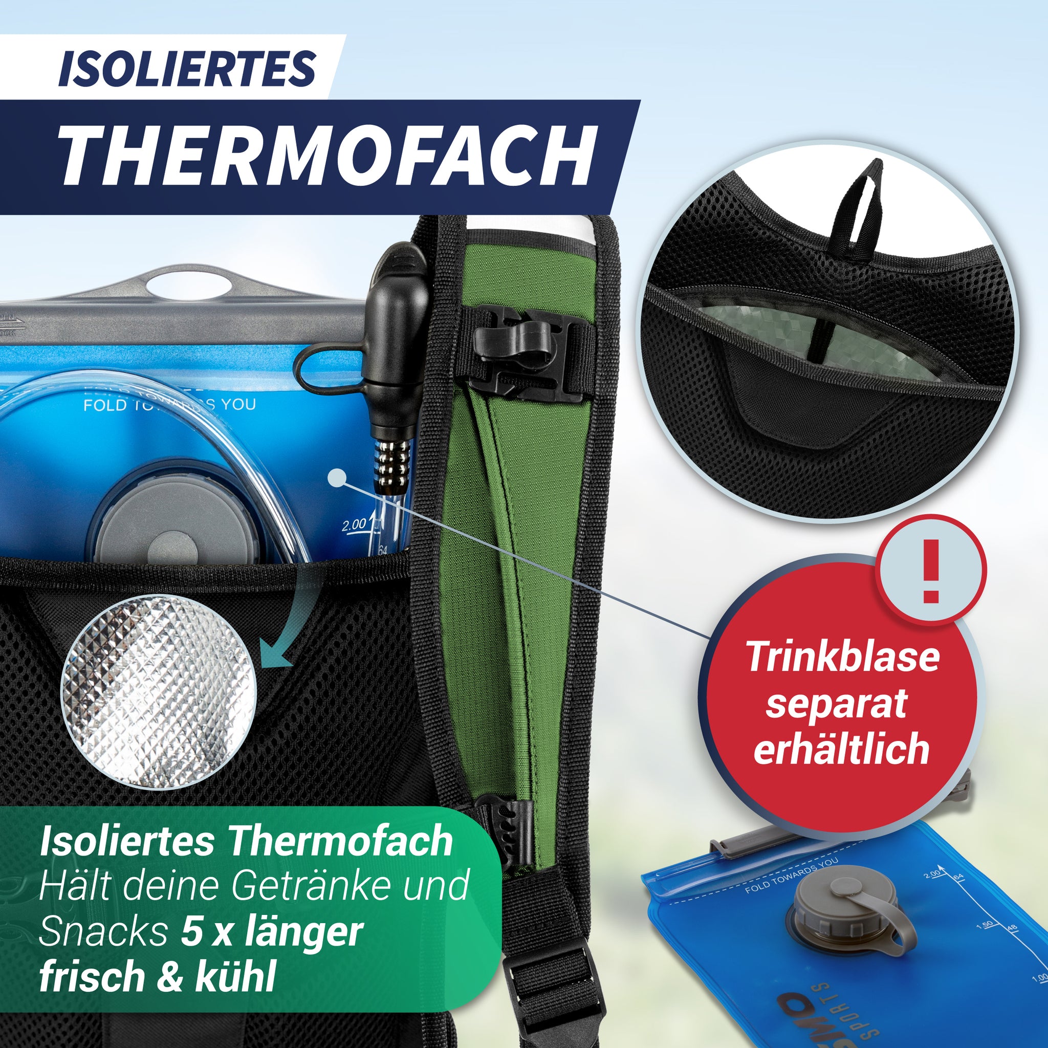 Fahrrad- & Skirucksack 10+3l
