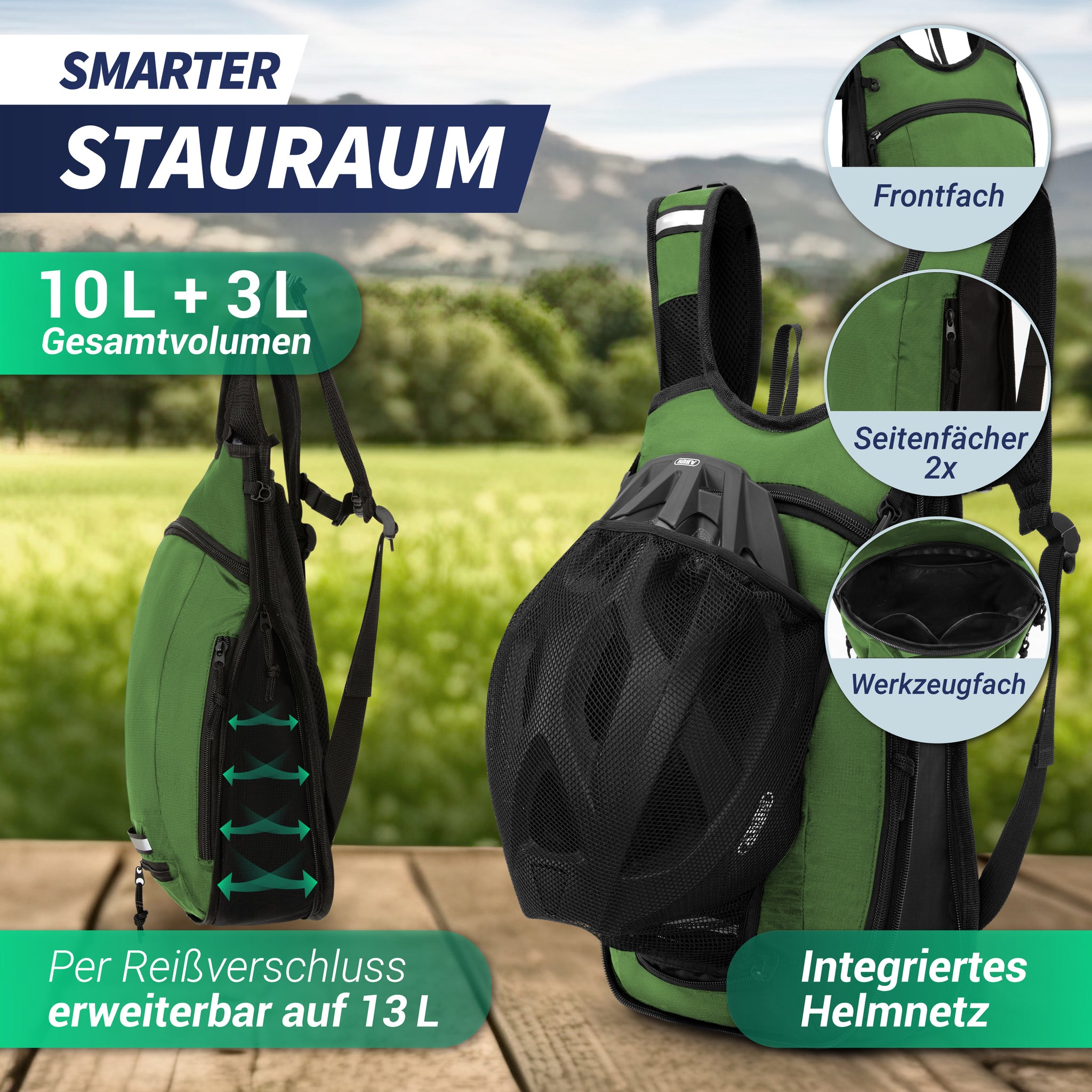Fahrrad- & Skirucksack 10+3l