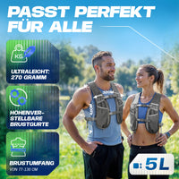 Laufweste 5L - Inkl. 2x 500 & Trinkblase & Reinigungsset